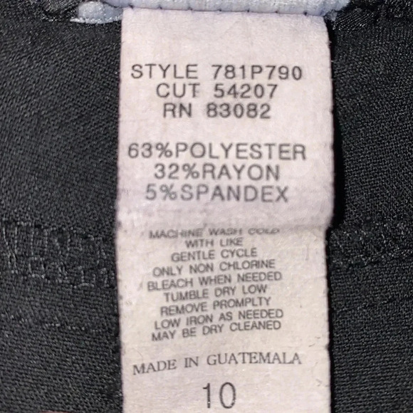 FIRST OPTION wide leg long cuffed 2 front pockets belt loops black size 10 - Picture 6 of 11